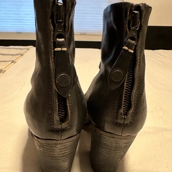 Rag and Bone Newbury Black Ankle Booties Boots Leather Size 38 (8) - Picture 2 of 2